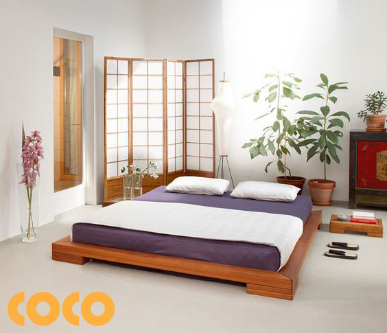 giường ngủ kiểu nhật gỗ sồi tự nhiên