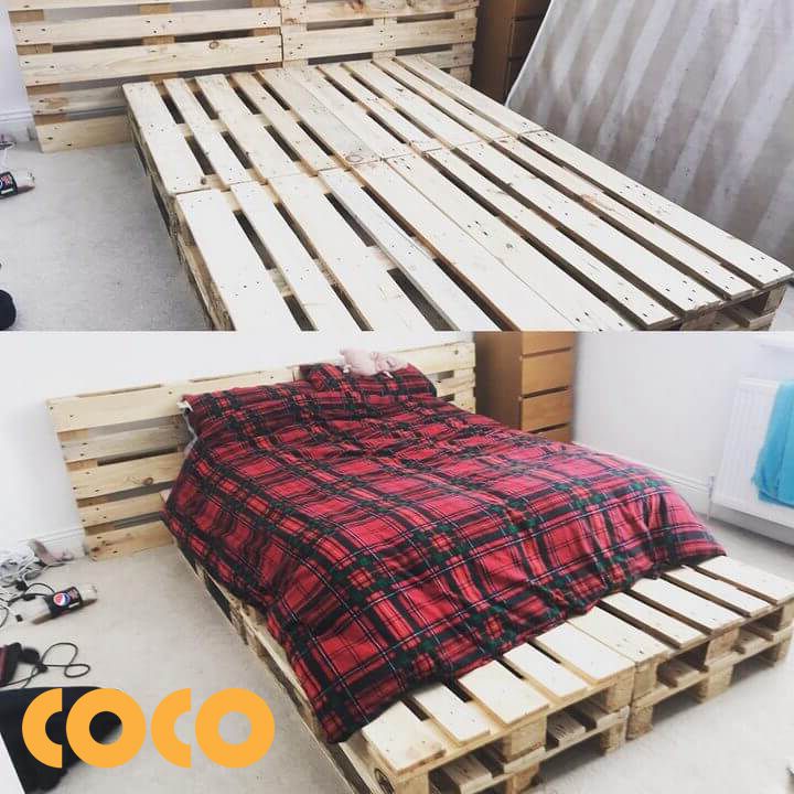 mẫu giường ngủ bằng gỗ pallet