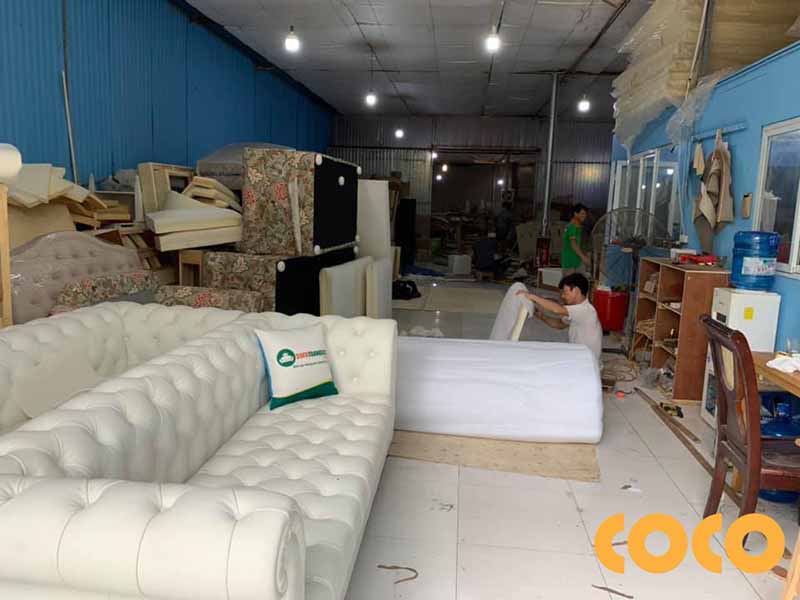 xưởng đóng ghế sofa da microfiber pisa